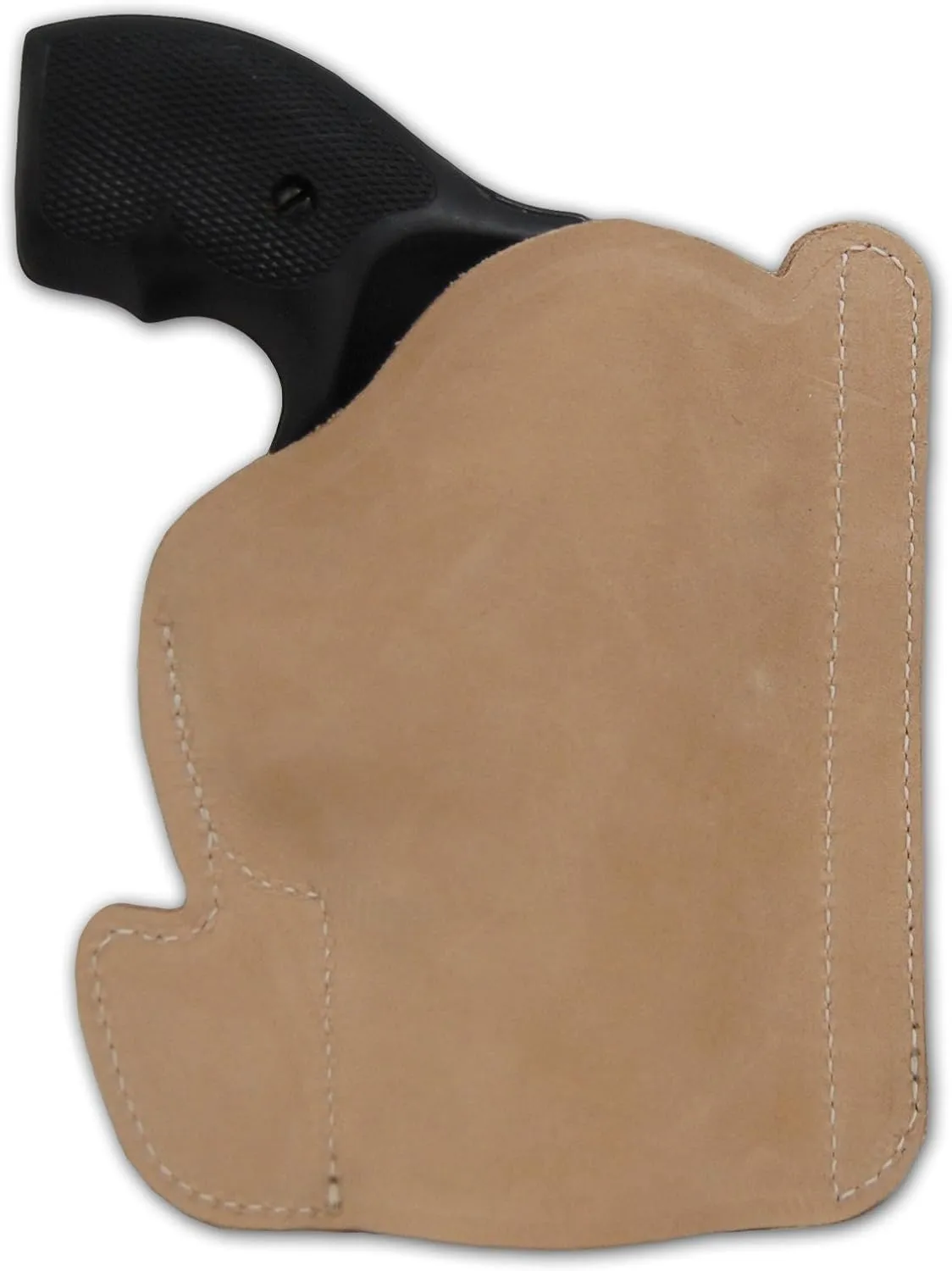 New Barsony Natural Tan Leather Pocket Holster for 2", Snub-Nose .38 .357 Revolvers