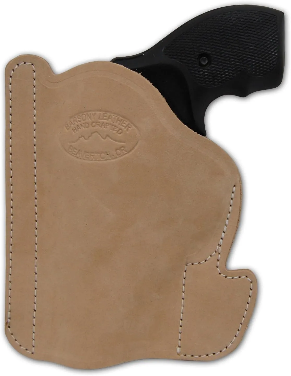 New Barsony Natural Tan Leather Pocket Holster for 2", Snub-Nose .38 .357 Revolvers