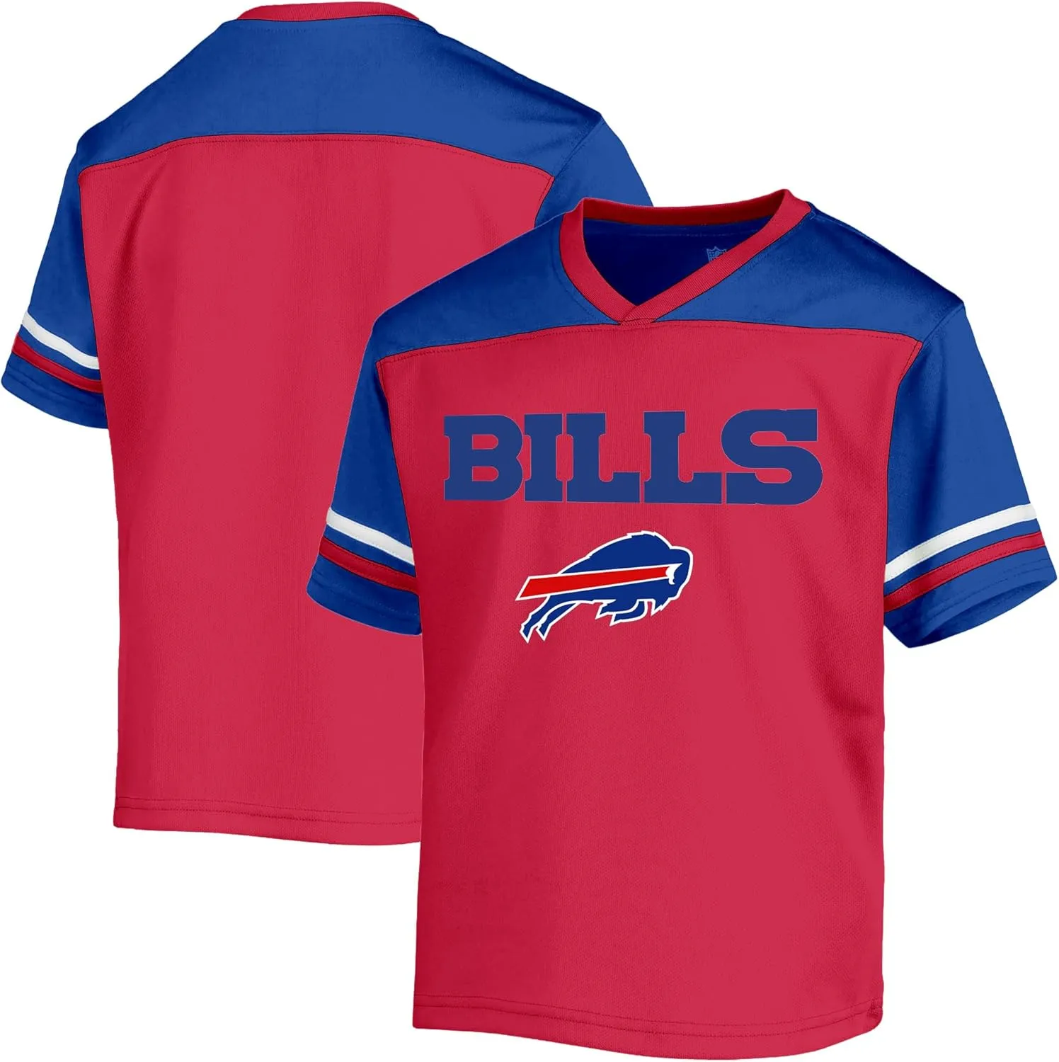 NFL Toddler 2-4 Officially Licensed Team Color V-Neck Wordmark Performance Primary Logo Jersey T-Shirt