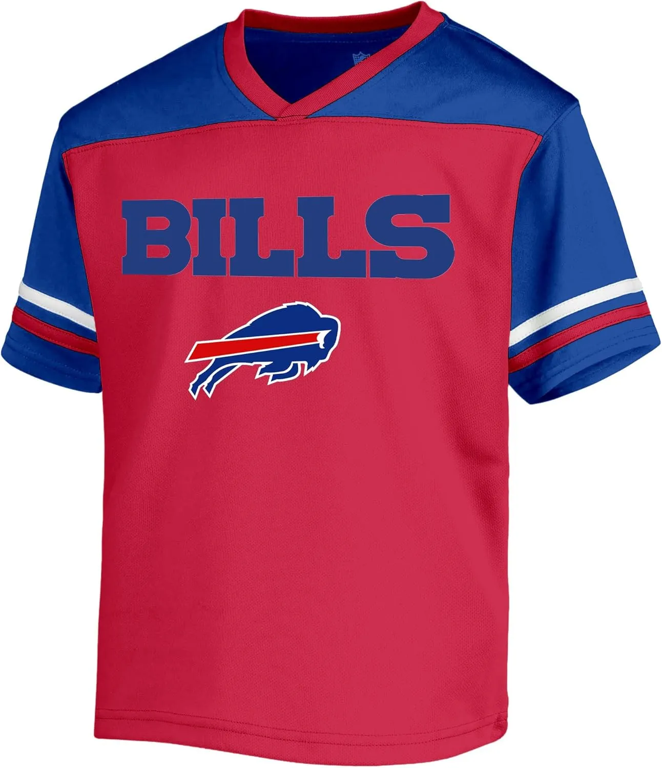 NFL Toddler 2-4 Officially Licensed Team Color V-Neck Wordmark Performance Primary Logo Jersey T-Shirt