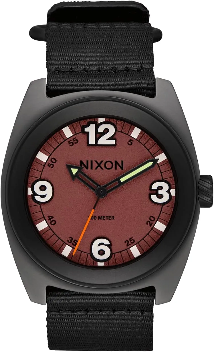 NIXON Clutch 42 A1447-100m Water Resistant Men's Analog Field Watch (42mm Watch Face, 23mm Abrasion Resistant, Quick Drying Nylon Woven Free Swing Band)
