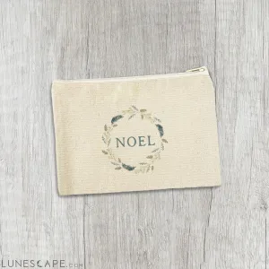 Noel Pine Wreath - Canvas Zipper Pouch