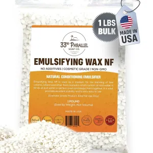 Non-GMO Emulsifying Wax NF Pastilles (1 LBS / 16 OZ) 100% Natural Plant Derived | For Lotions, Creams, Soap Making, Hair Products | Cosmetic Grade | Product of USA | 1 POUND