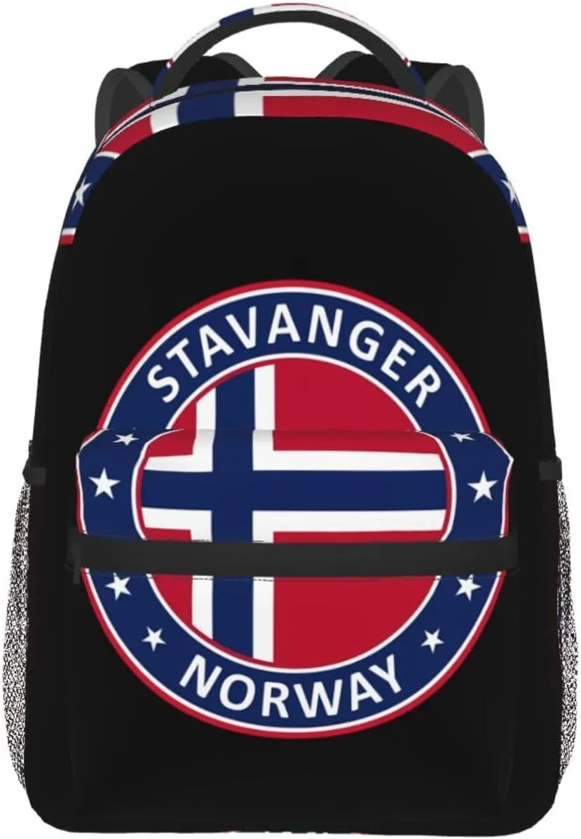Norway Norwegian Flag Backpack Casual Laptop Backpack Double Shoulder Bag Lightweight Backpack For Women Men Travel