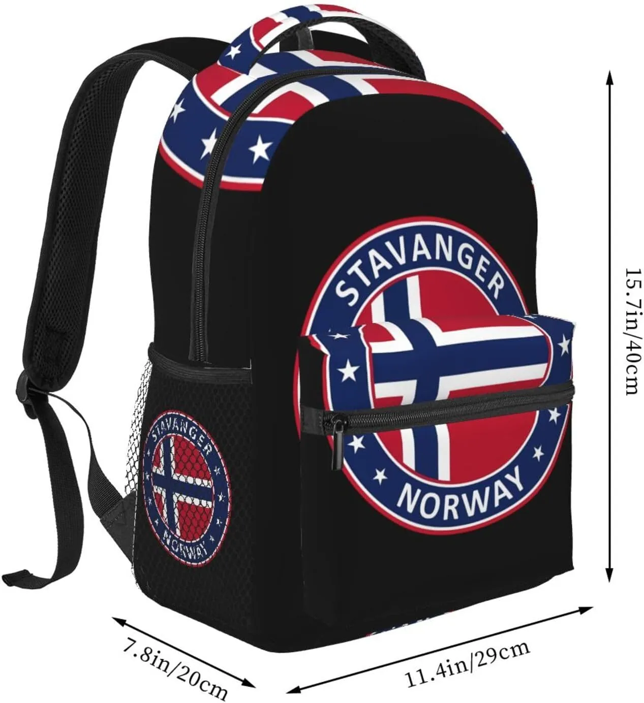 Norway Norwegian Flag Backpack Casual Laptop Backpack Double Shoulder Bag Lightweight Backpack For Women Men Travel