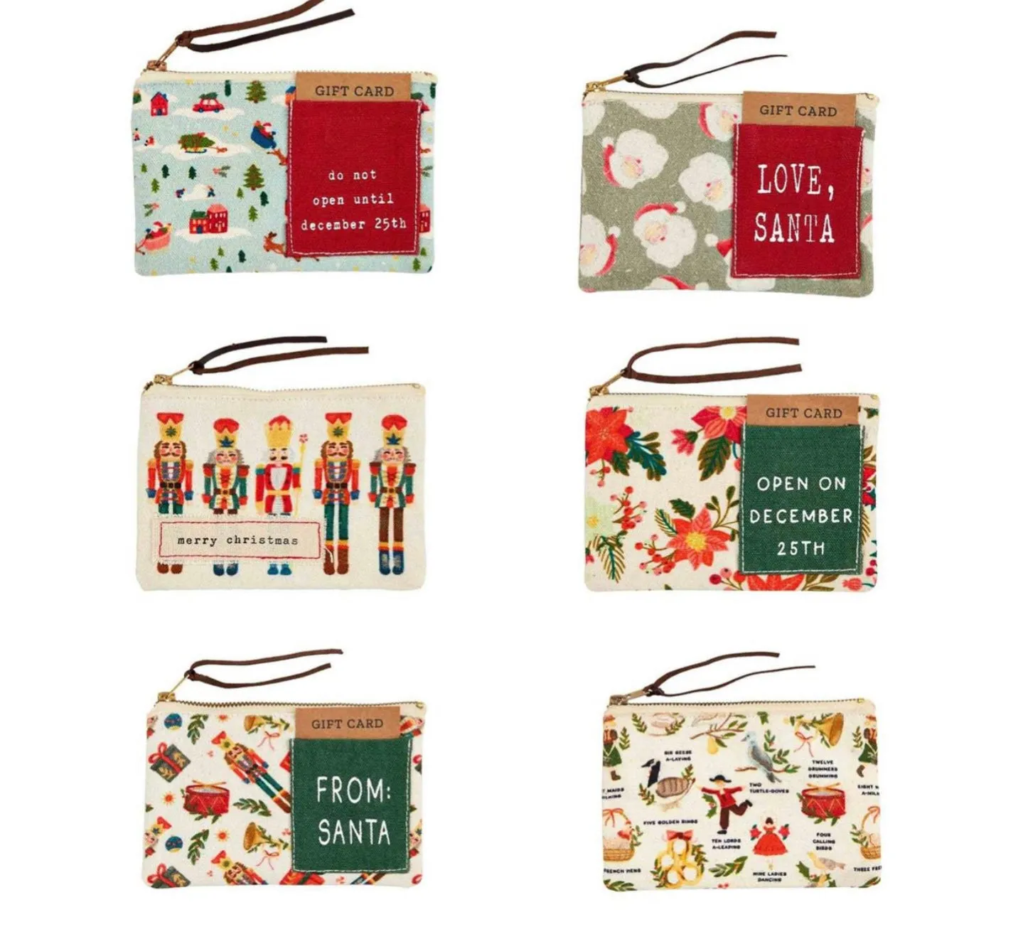 Nutcracker gift card pouches