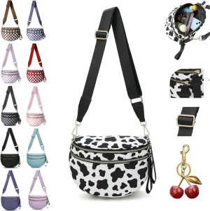 Nuvore Crossbody Bag, 2025 New Nuvore ComfortBag for Women, Spacious Stylish Checkered Bum Bag with Shoulder Strap