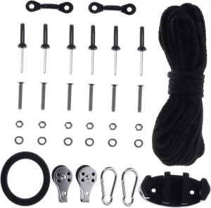 Nylon Rope Pad Eye Anchor Kayak Anchor Trolley System Elastic Cord Buckle Set Boat Kayak Accessories