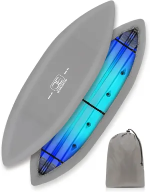OCEANBROAD 300D/420D/600D Kayak Cover, Water-Resistant UV-Resistant Kayak Canoe Fishing Boat Dust Covers for Indoor and Outdoor Storage, Suitable for 12.3-13.5ft Kayak, 300D Gray