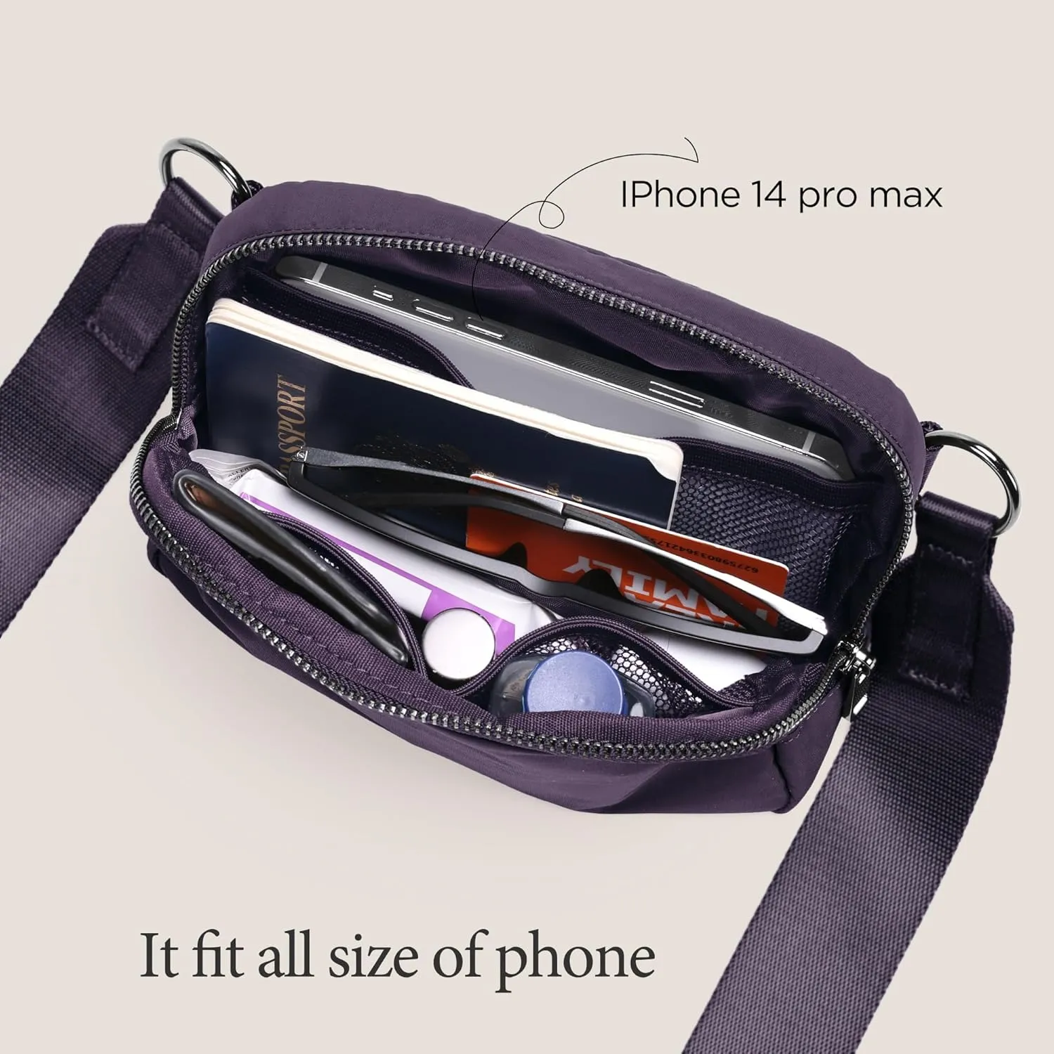 ODODOS Crossbody Bag with Adjustable Strap Small Shoulder Pouch for Workout Running Traveling Hiking