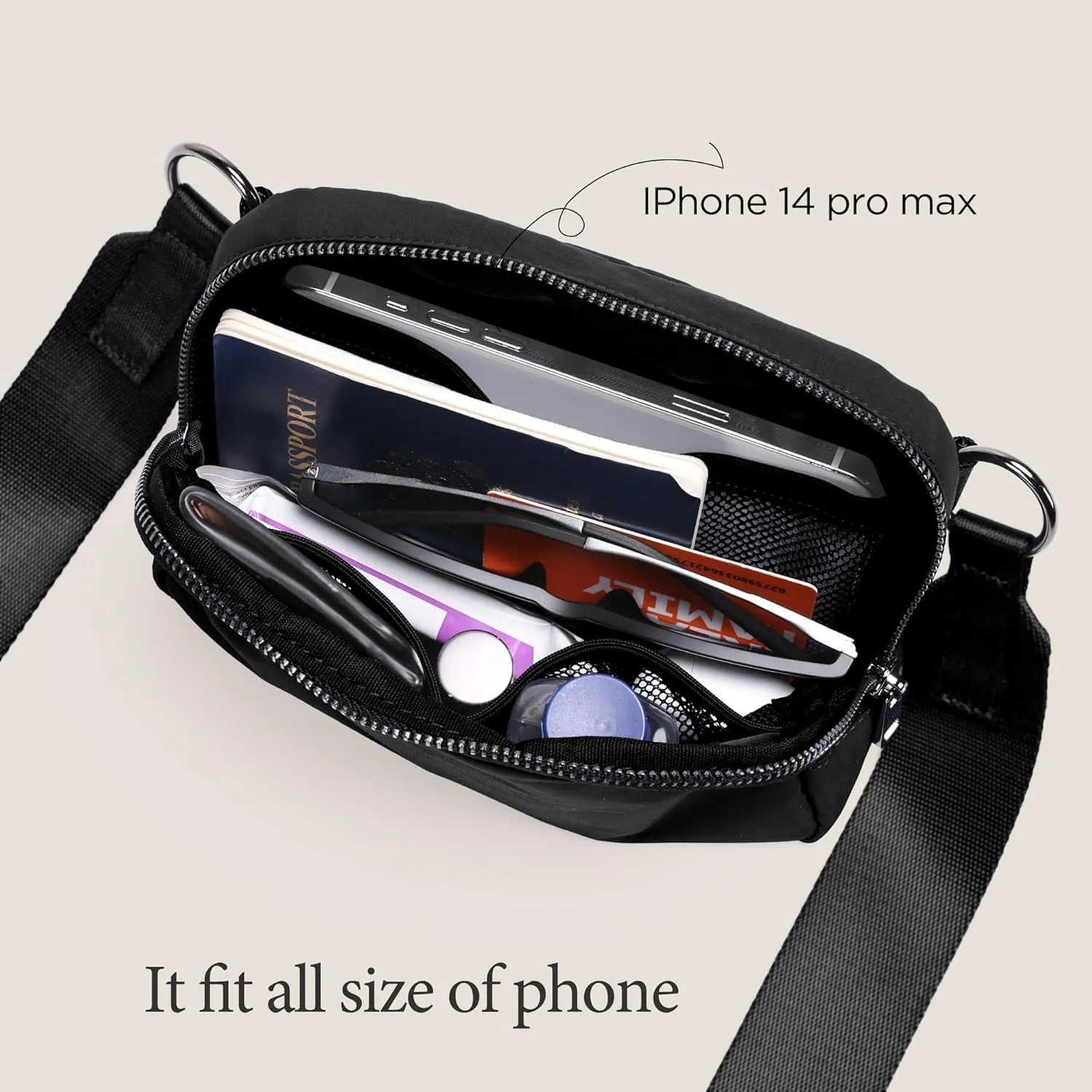 ODODOS Crossbody Bag with Adjustable Strap Small Shoulder Pouch for Workout Running Traveling Hiking