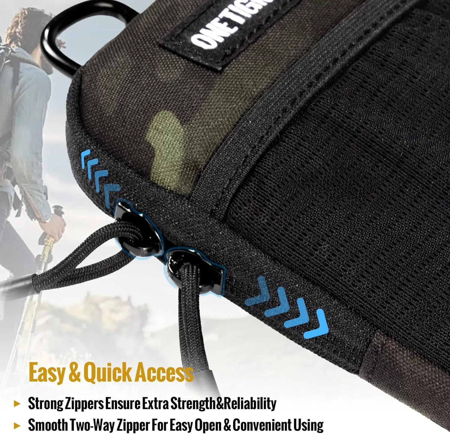 OneTigris Cell Phone Holster - Phone Belt Holder Molle Phone Pouch for Belt with Loop, Holds 4.7"-6.5" Phones in Black