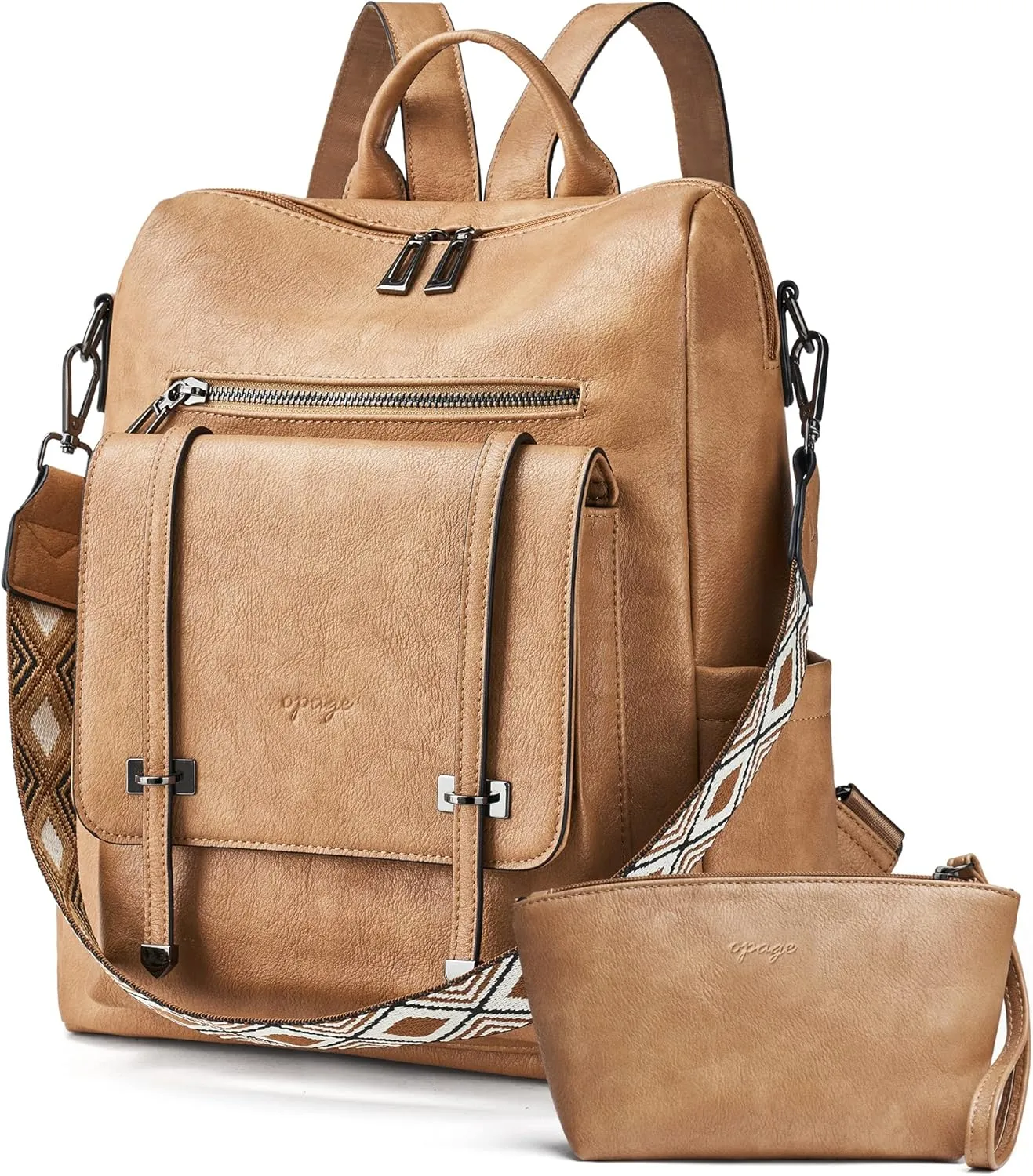 OPAGE Backpack Purse for Women Backpack Purse Travel Backpack Fashion Ladies Shoulder Bags With Wristlets