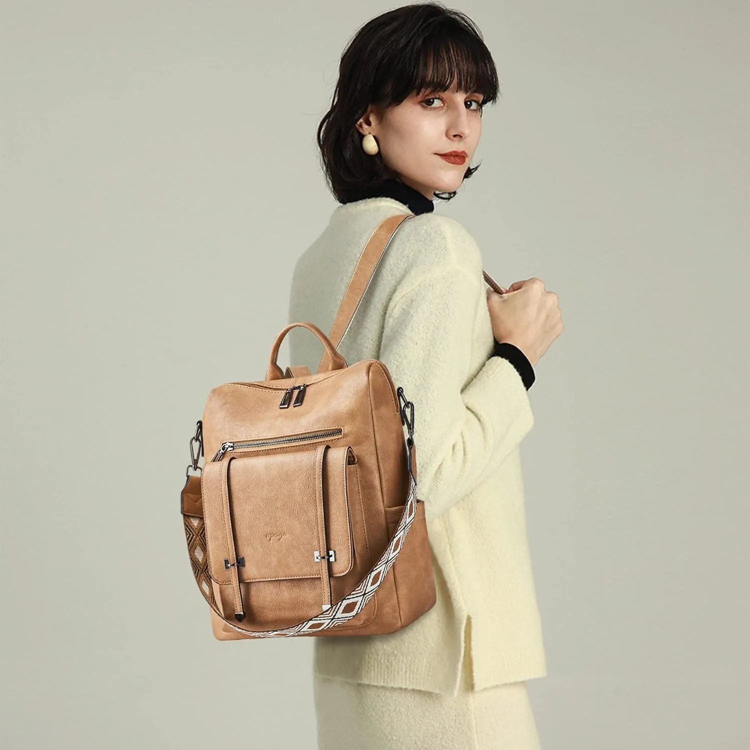 OPAGE Backpack Purse for Women Backpack Purse Travel Backpack Fashion Ladies Shoulder Bags With Wristlets