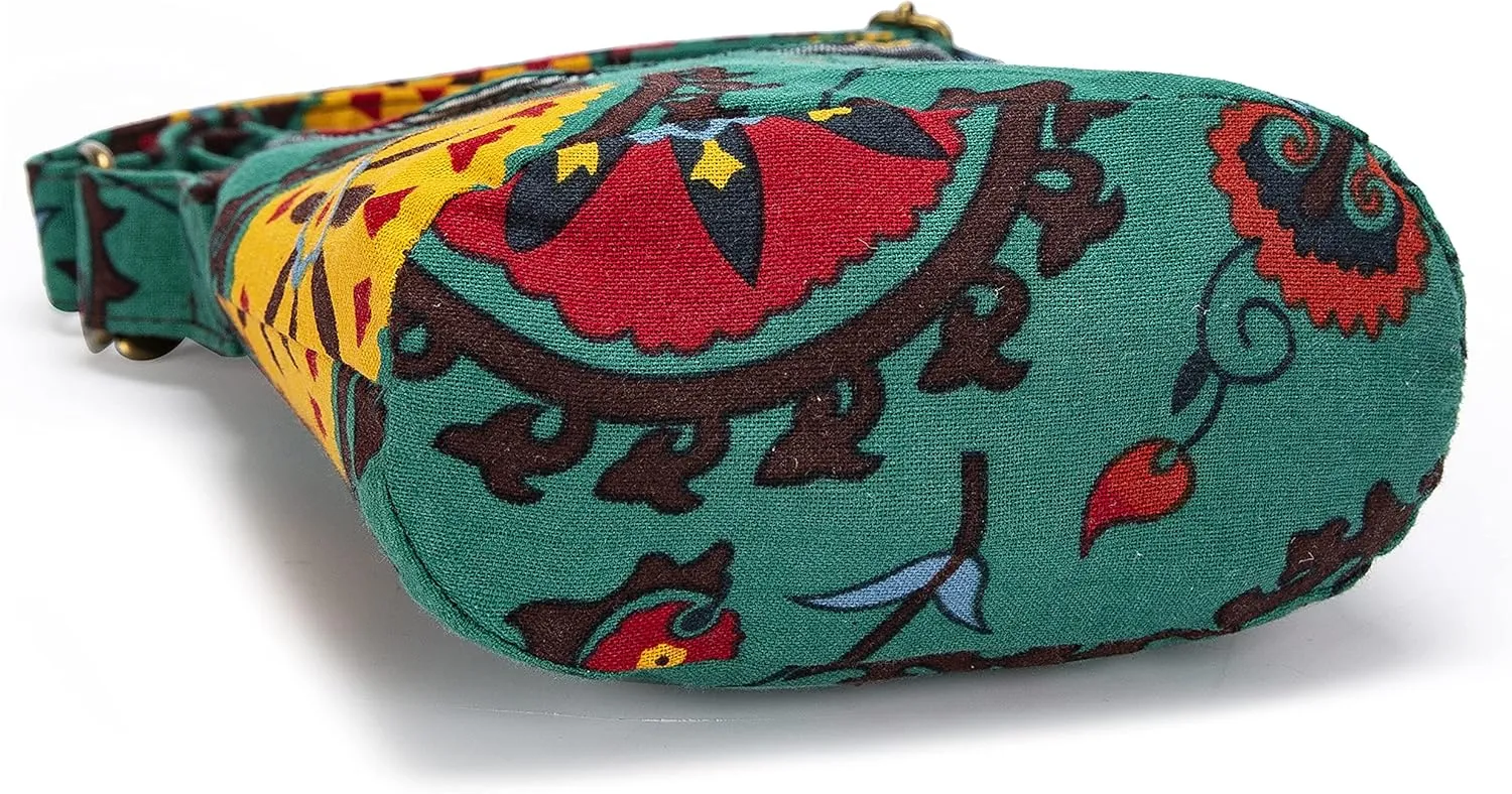 OPQRSTU Women's Retro Small Size Canvas Shoulder Bag Hippie Boho Crossbody Handbag