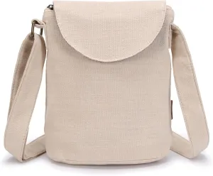 OPQRSTU Women's Retro Small Size Canvas Shoulder Bag Hippie Boho Crossbody Handbag