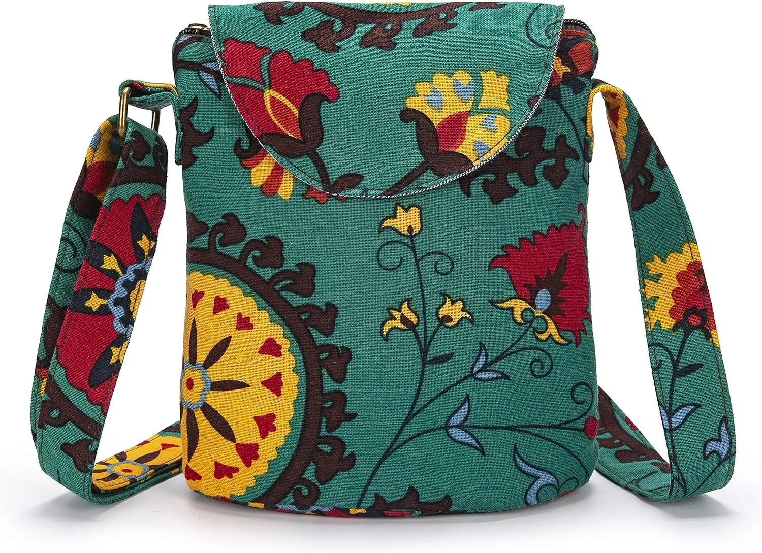 OPQRSTU Women's Retro Small Size Canvas Shoulder Bag Hippie Boho Crossbody Handbag
