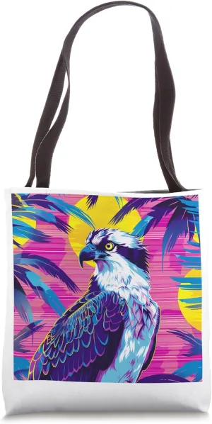 Osprey Backpack Synthwave Animal Wildlife Pattern Tote Bag