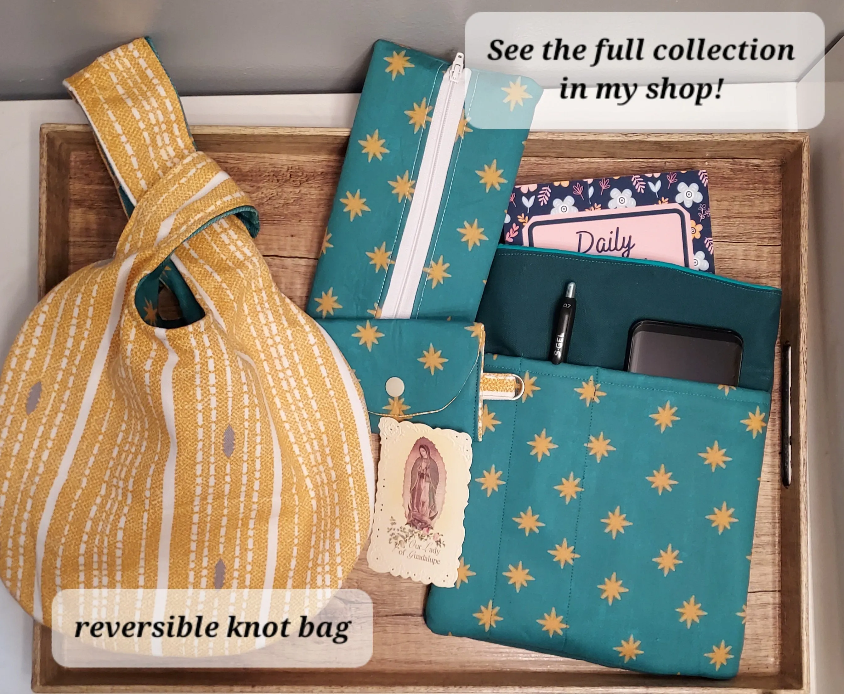 Our Lady of Guadalupe St. Juan Diego Drawstring Project Bag