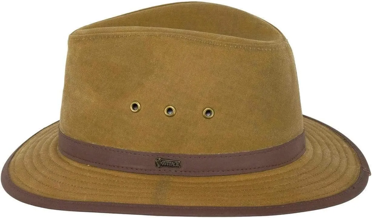 Outback Trading Company Unisex 1462 Madison River Sun-Protective Waterproof Crushable Cotton Oilskin Hat