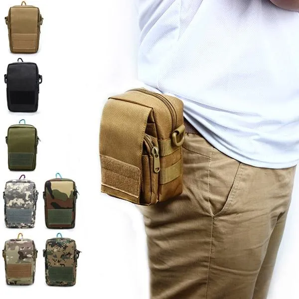 Outdoor Multi-functional Tactical Waterproof Nylon Crossbody Bag Waist Pack Black