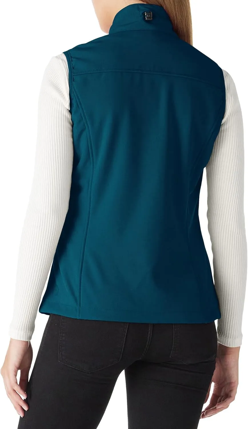 Outdoor Ventures Women's Lightweight Softshell Vest Windproof Fleece Lined Zip Up Sleeveless Jacket for Running Hiking Golf