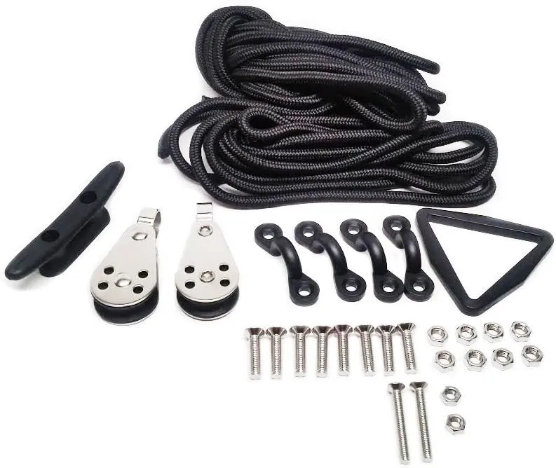 Pactrade Marine Kayak Canoe Boat Anchor Trolley Kit with Rope