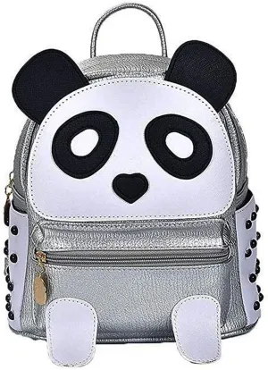 Panda Backpack Cute Waterproof Leather Small Travel Bag Adorable Gift Cinnamon