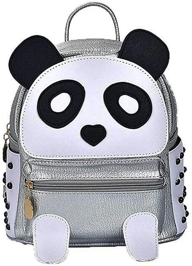 Panda Backpack Cute Waterproof Leather Small Travel Bag Adorable Gift Cinnamon