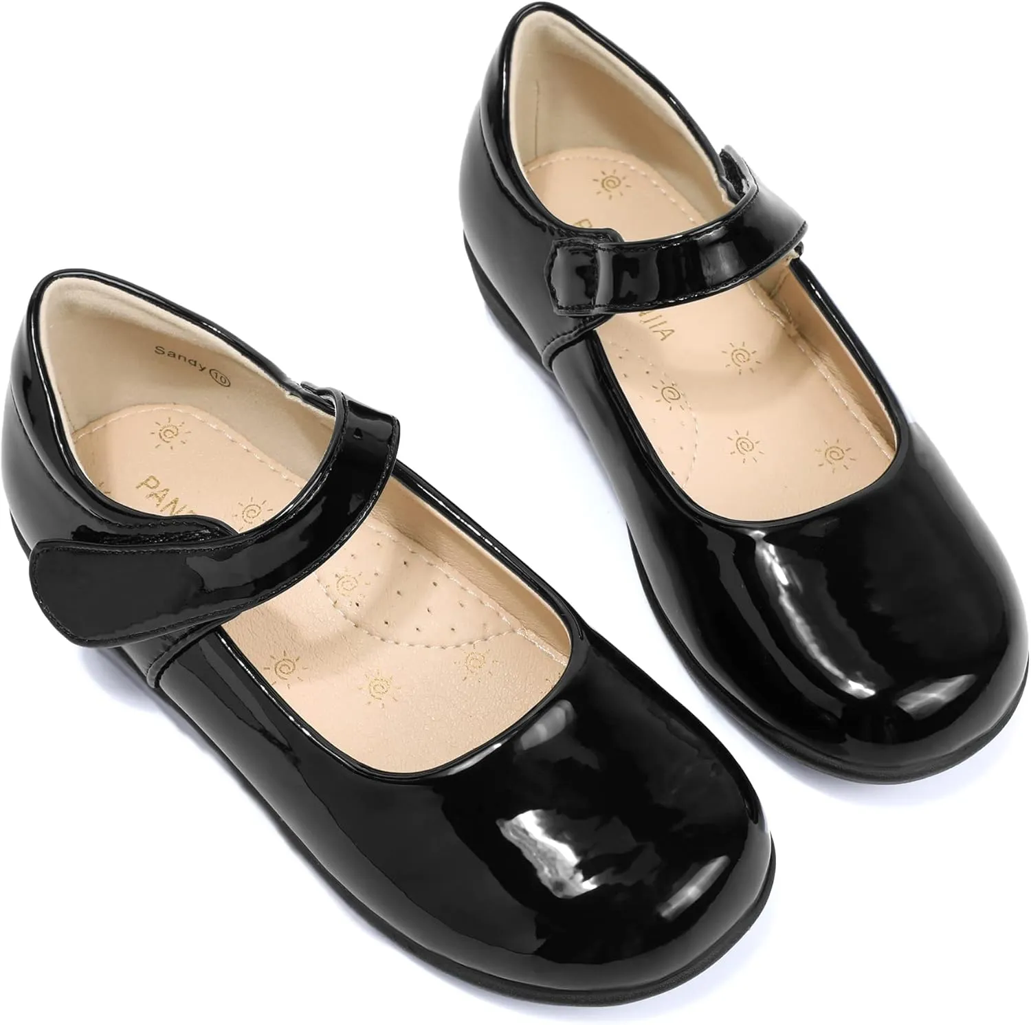 PANDANINJIA Sandy Girls Mary Jane School Uniform Shoes Dress Girls Flats for Toddler Little Kid Big Kid