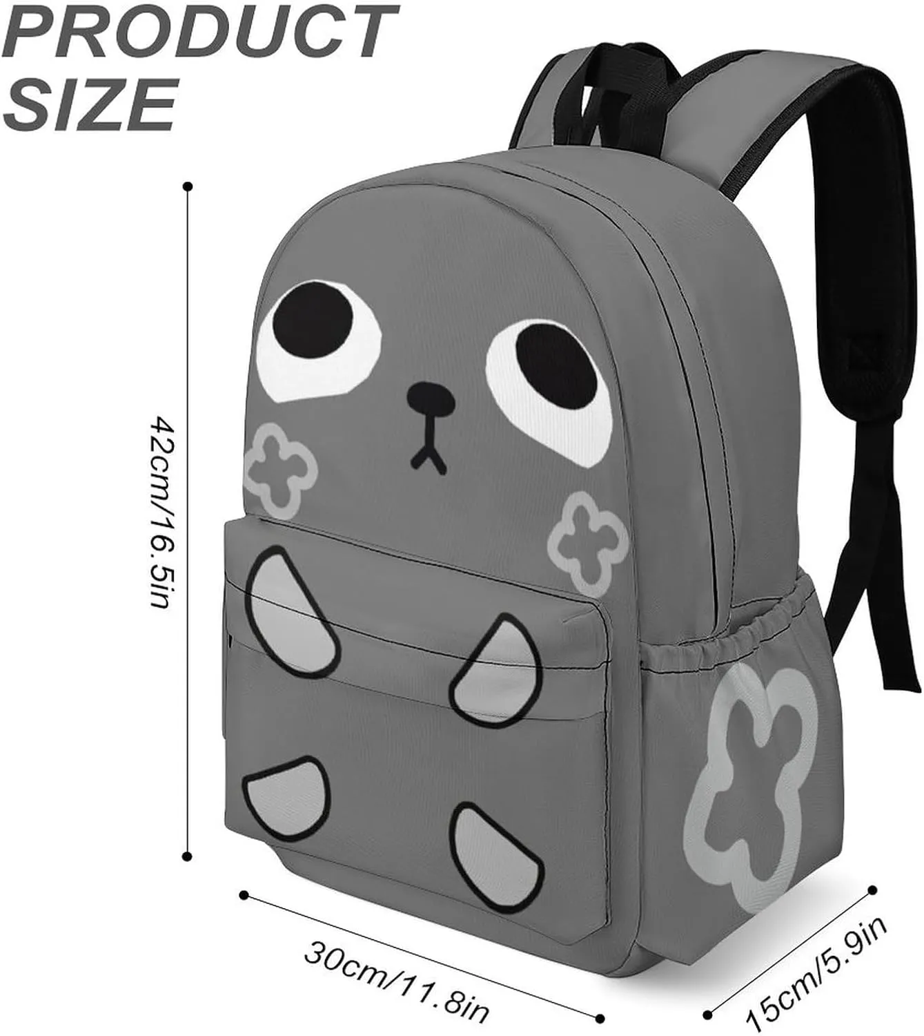Pebble Backpack 16.5 Inch Single Compartment Double Shoulder Cartoon Cute Travel Backpack Lightweight
