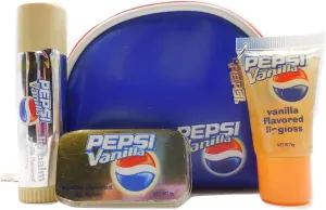 Pepsi Cola Flavored Lip Gloss and Lip Balm with Pouch Set (Vanilla)