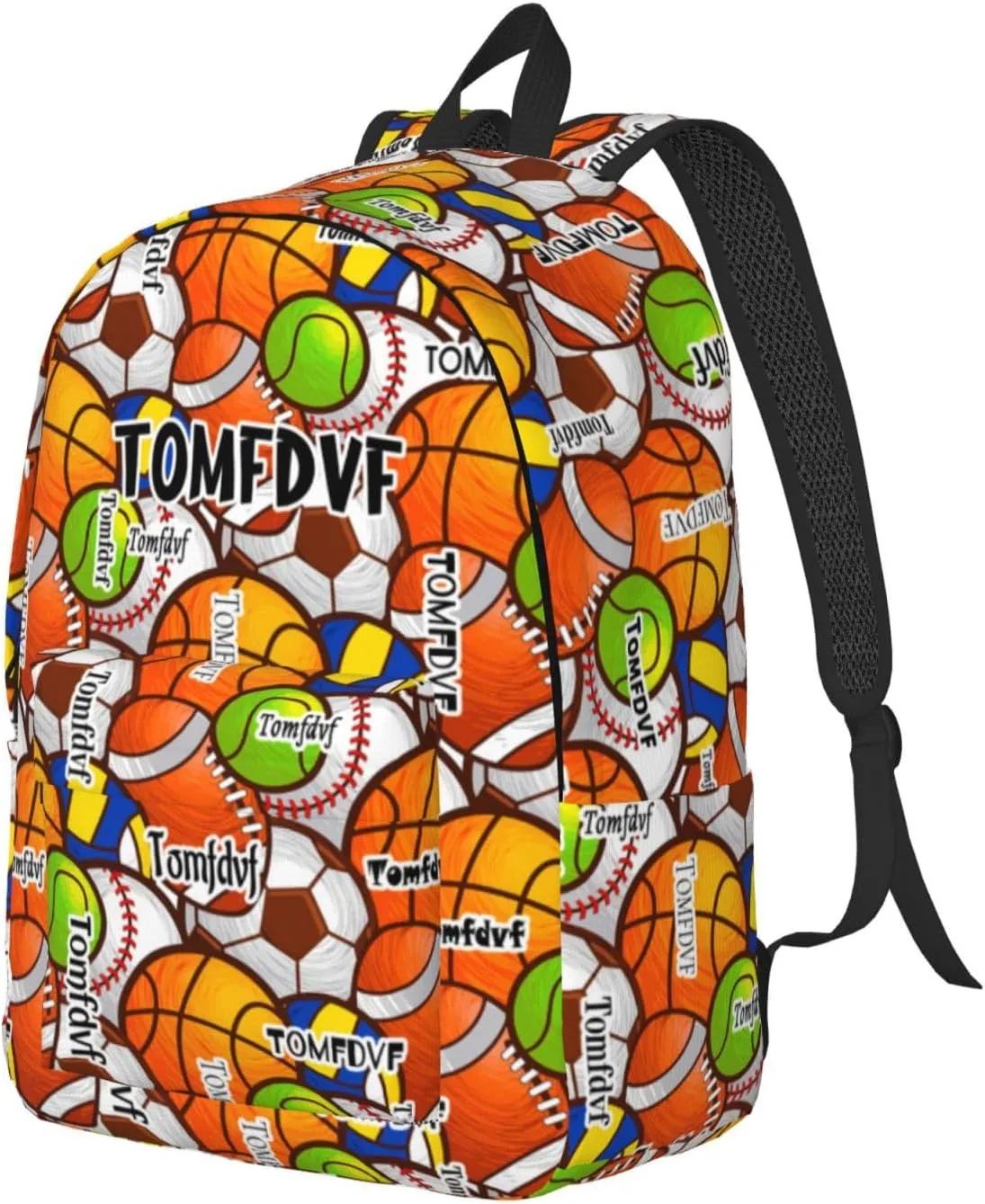 Personalized Backpack| Basketball Backpack With Name Baseball Backpack Soccer Backpack Rugby Backpack Field Hockey Backpack Volleyball Backpack |Multiple Ball Pattern Design Backpack (style 10)
