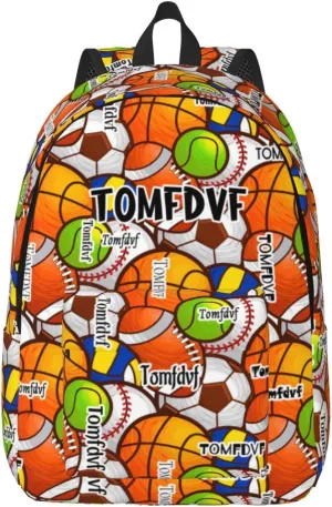Personalized Backpack| Basketball Backpack With Name Baseball Backpack Soccer Backpack Rugby Backpack Field Hockey Backpack Volleyball Backpack |Multiple Ball Pattern Design Backpack (style 10)