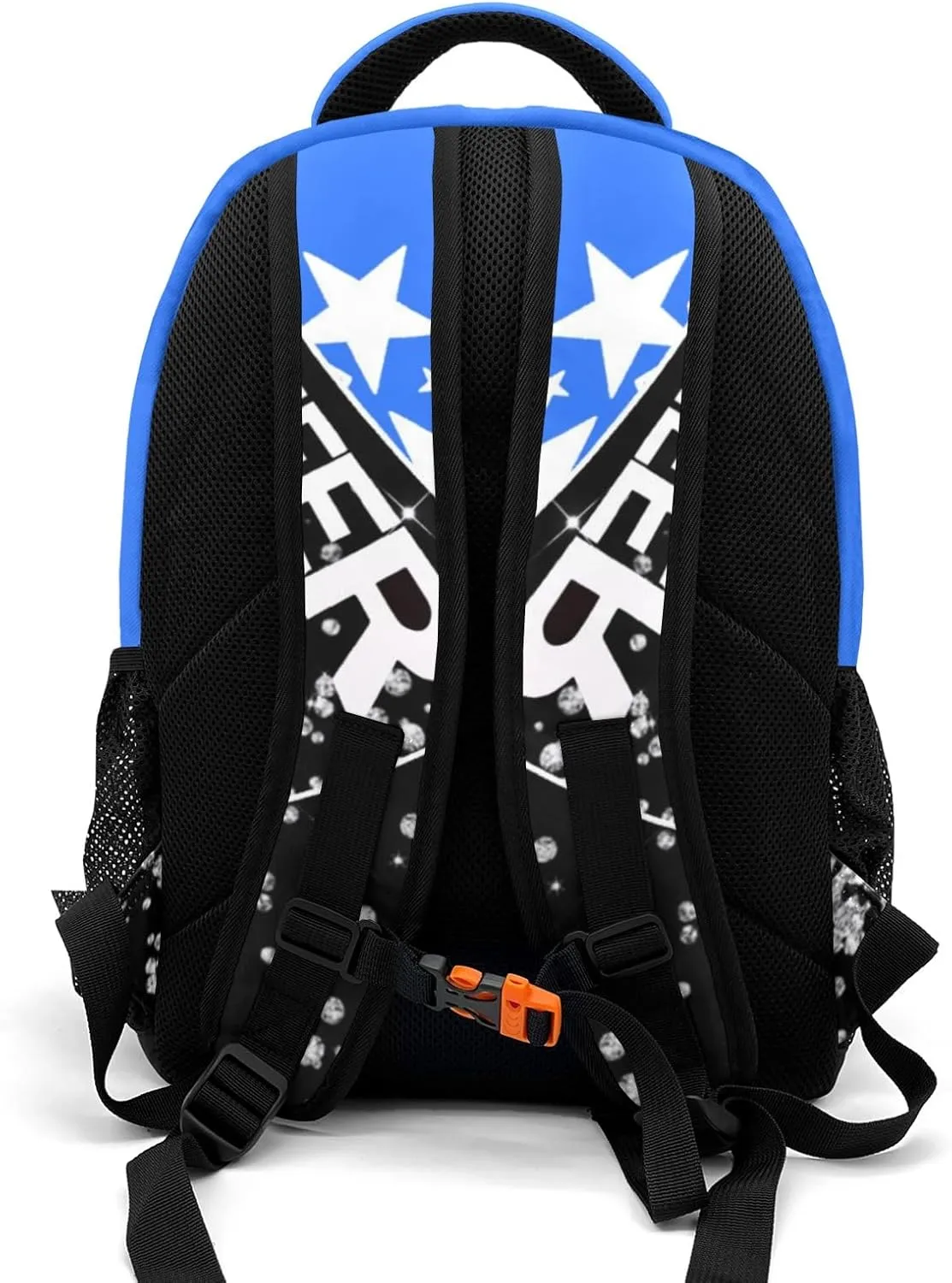 Personalized Cheerleading Backpack for Kids Boys Girls, Customized Cheer School Backpack Casual Daypack Schoolbag for Student Bookbag with Name (Blue Violet)