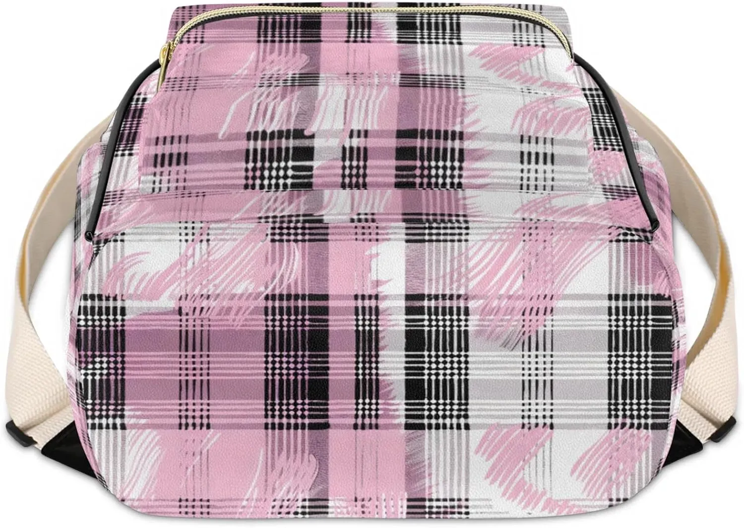 Personalized with Name Small Leather Backpack for Women,Back Pack Purses Mini Ladies Shoulder Bags Casual Daily Travel Small Diaper Bag Fashion Custom Gift Backpacks,Pink Grid