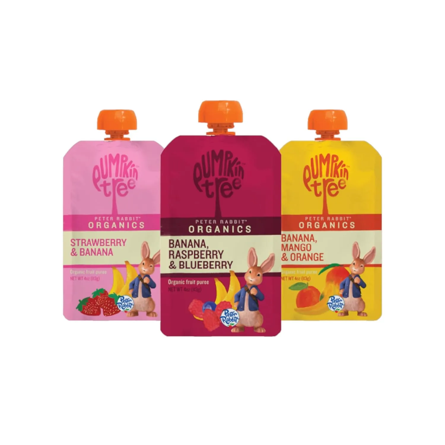Peter Rabbit Organics Fruit Flavors Variety Pack 4 oz. Squeezable Pouches (Pack of 18)