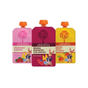 Peter Rabbit Organics Fruit Flavors Variety Pack 4 oz. Squeezable Pouches (Pack of 18)