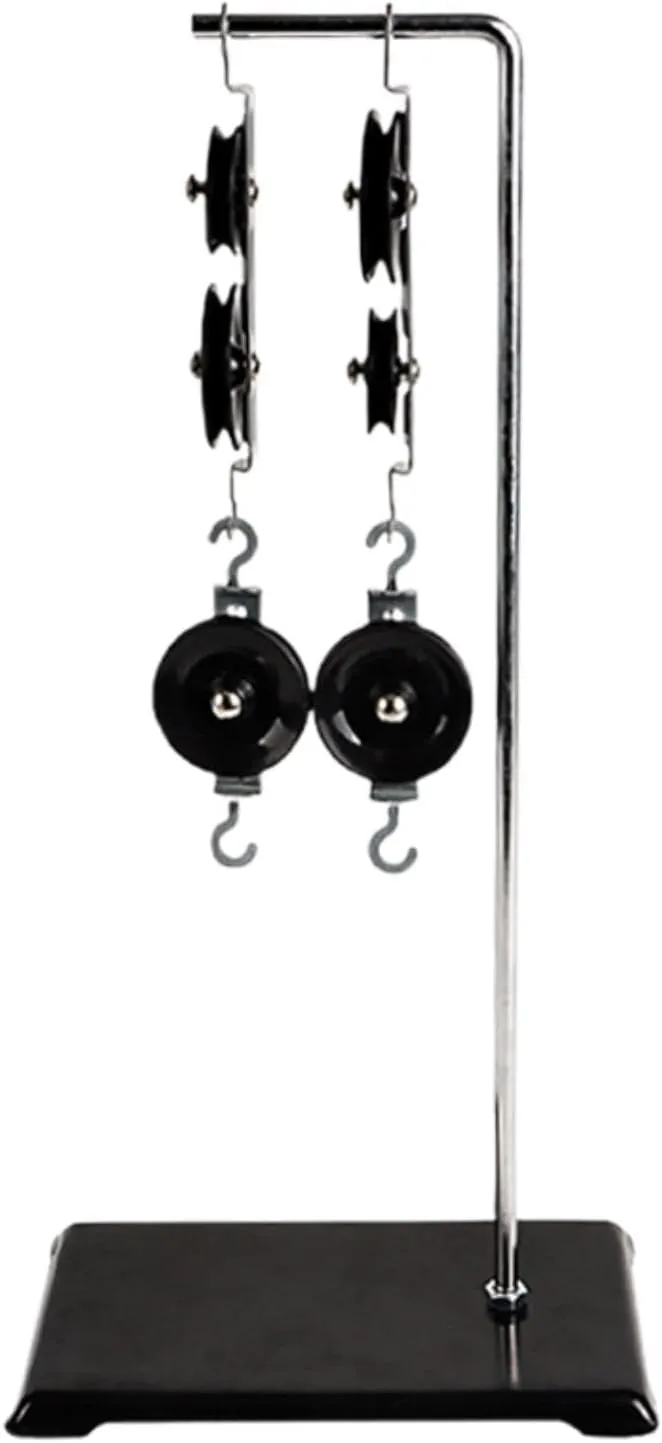 Physics Experiment Pulley Set Pulleys Block Multipurpose Portable with Base Demonstrator Pulley System Physics Experiment, Thickened Base