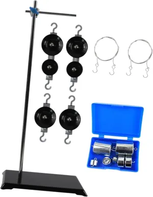 Physics Pulley Set Demonstration Portable Multiuse Movable Pulley Mechanics Study Pulleys Block for Home School Elementary, Style D