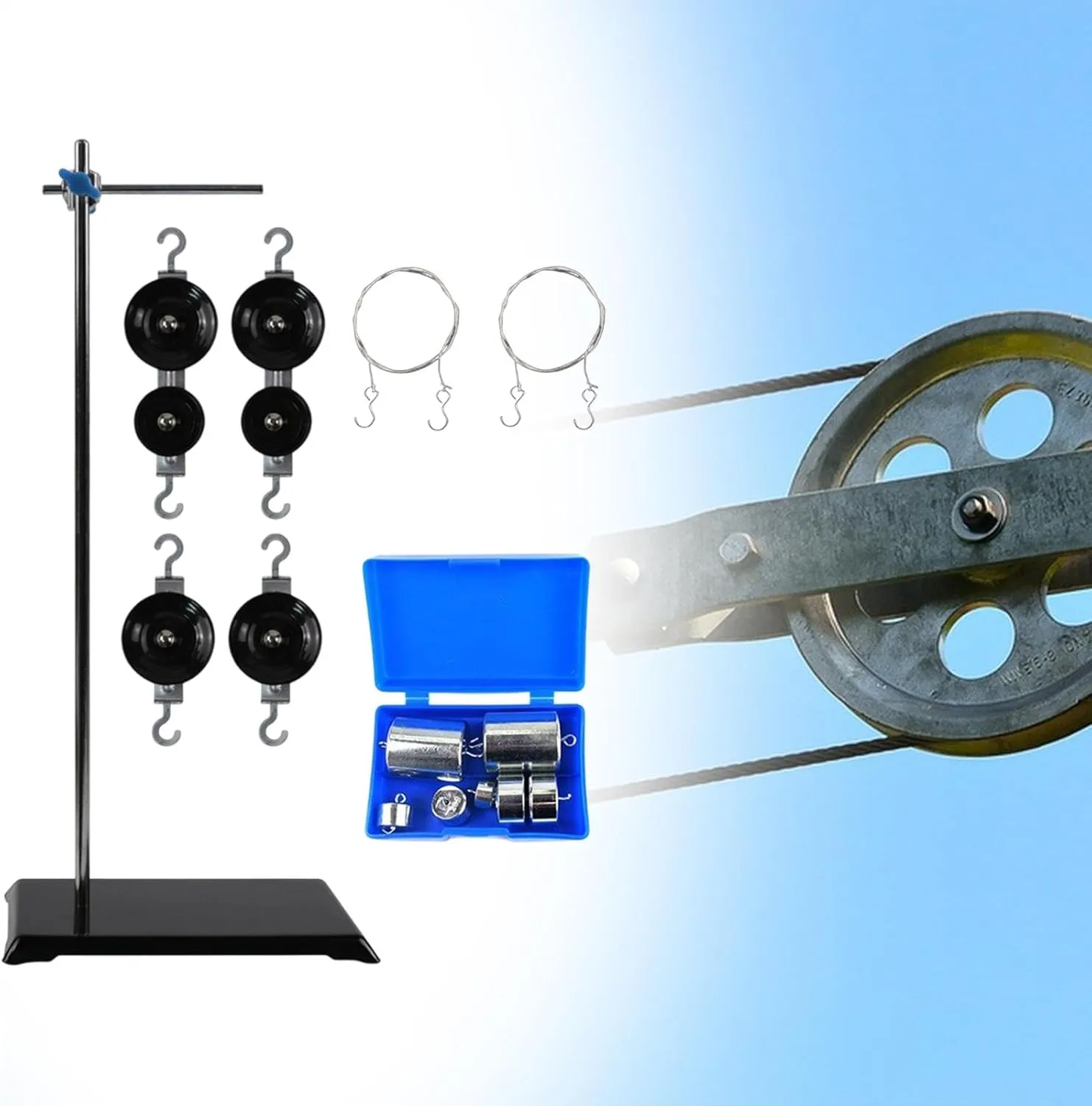 Physics Pulley Set Demonstration Portable Multiuse Movable Pulley Mechanics Study Pulleys Block for Home School Elementary, Style D