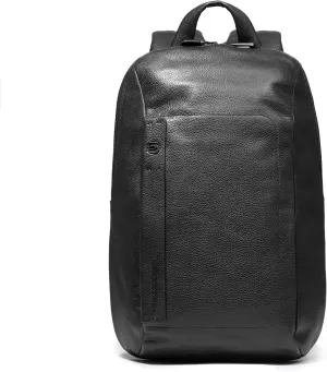 Piquadro Black Leather Men's Backpack