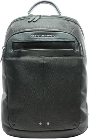 Piquadro Leather Backpack and Fabric Holder PC15.6 Inch, Green