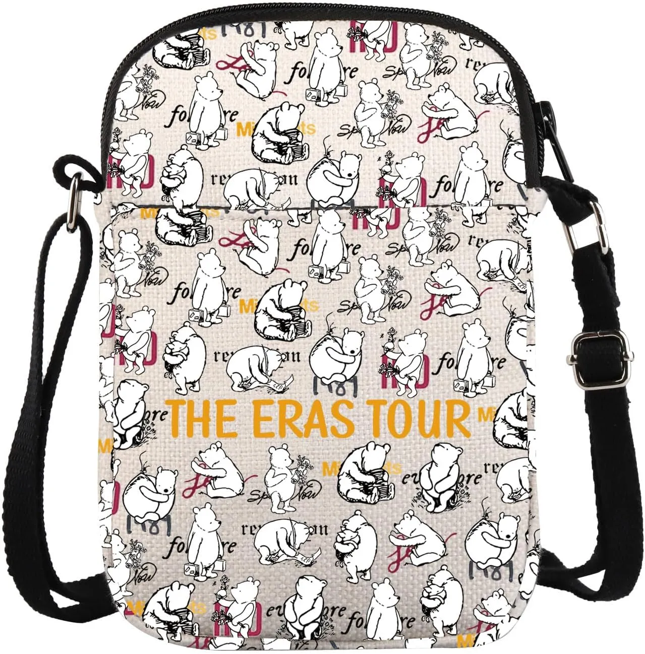 Pooh Bear Canvas Crossbody Bag Gift For Women Pooh Lover Gift Pooh Bear Bag