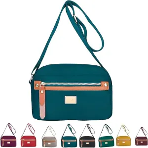 Popularate Nylon Crossbody Bag, Waterproof Lightweight Multi-layer Messenger