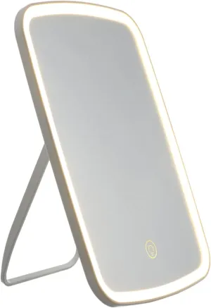 Portable LED Makeup Mirror with Light Design for Travel High Definition Cosmetic Mirror for Desktop and Bathroom Use Present for Women