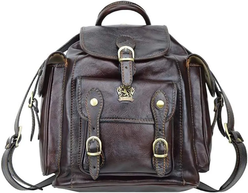 Pratesi Montalbano leather backpack - B346 Bruce (Coffee)