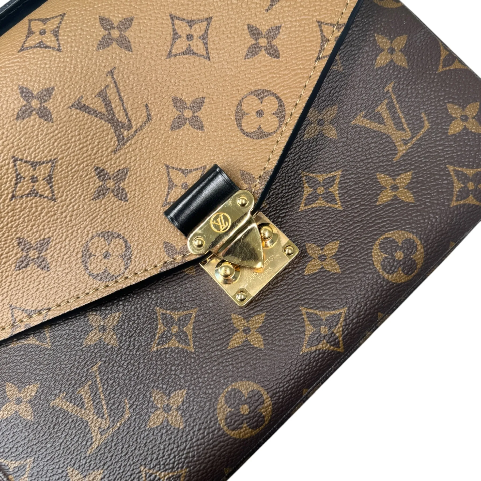 PRE-OWNED LV Reverse Monogram Pochette Metis Canvas Crossbody Bag