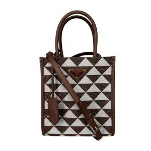 PRE-OWNED Symbole Satchel Brown Canvas Crossbody Bag