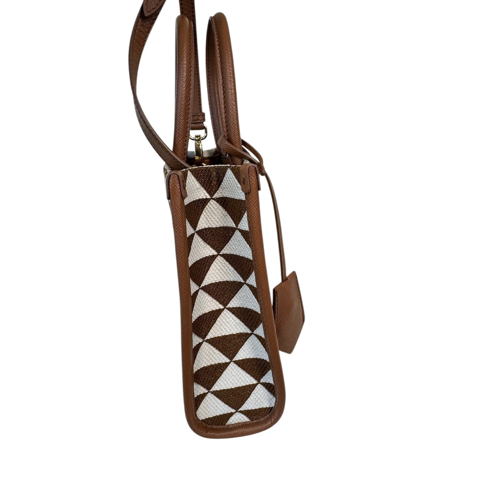 PRE-OWNED Symbole Satchel Brown Canvas Crossbody Bag